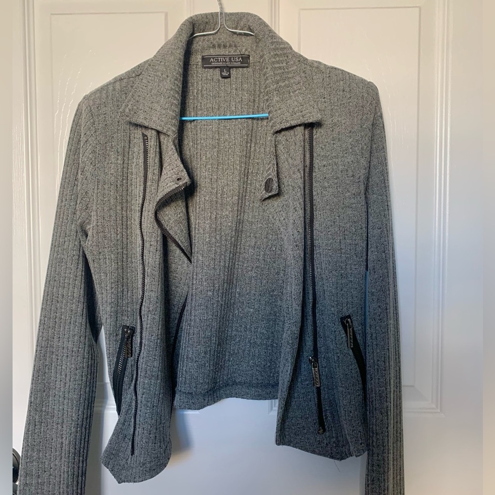 Gray Zipper Cardigan/Jacket